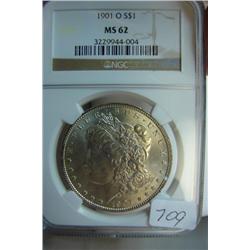 1901-O Morgan Silver Dollar NGC MS 62
