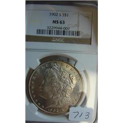 1902-S Morgan Silver Dollar NGC MS 63