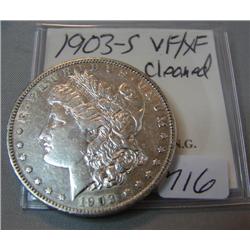 1903-S Morgan Silver Dollar VF/XF Cleaned