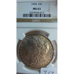 1904 Morgan Silver Dollar NGC MS 63