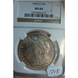 1904 O Morgan Silver Dollar NGC MS 64