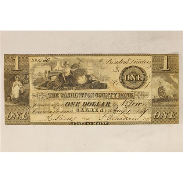 1839 THE WASHINGTON COUNTY BANK OBSOLETE