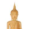 Image 2 : Hand Carved Old Teak Buddha Bust On Base (CLB-007)