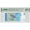 Image 1 : Netherlands Antilles 5 Gulden 1994 Pick 22c PMG Superb Gem UNC 67 EPQ