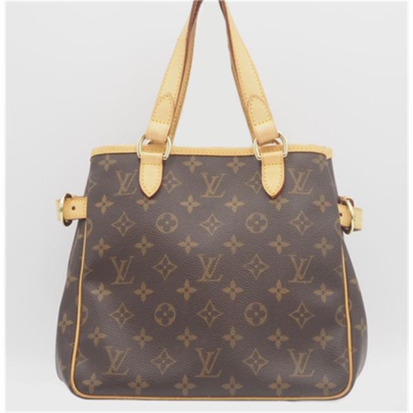 Louis Vuitton Brown Monogram Canvas Leather Batignolles Vertical PM Bag