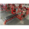 Image 2 : BODY MASTER COMMERCIAL FREE WEIGHT BENCH PRESS WITH 4 - 45LBS PLATES AND 2 - 25LBS PLATES (NO BAR)