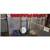 Image 2 : LOT OF ASSORTED GYM RACK AND ACCESSORIES INCLUDING ROPE, CABLE ATTACHMENTS, MEDICINE BALL RACK, S...