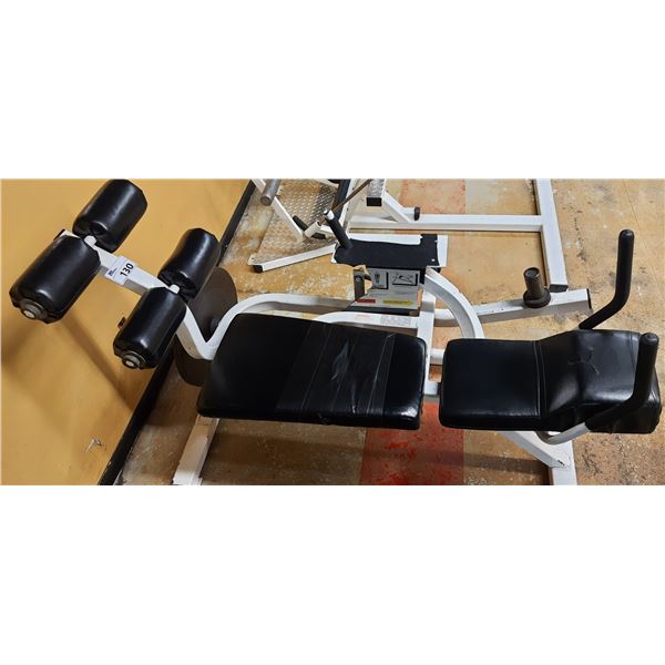 COMMERCIAL FREE WEIGHT LAYING FULL BODY CRUNCH MACHINE WITH 45LBS PLATE