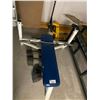 Image 2 : COMMERCIAL FREE WEIGHT BENCH PRESS FOR REPAIRS, 2 DUMBBELL WEIGHT RACKS (NO WEIGHTS) 5 SLOT PLATE...