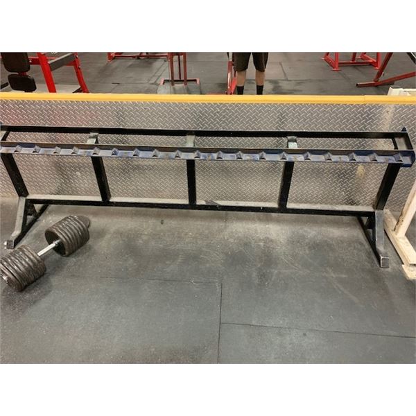 COMMERCIAL 10 SLOT DUMBBELL RACK WITH 1 DUMBBELL