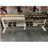 Image 1 : COMMERCIAL 24 SLOT DUMBBELL RACK WITH 13 ASSORTED DUMBBELLS