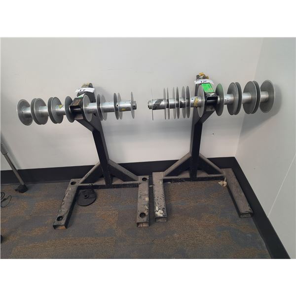 2 INDUSTRIAL HEAVY DUTY WIRE REEL HOLDERS