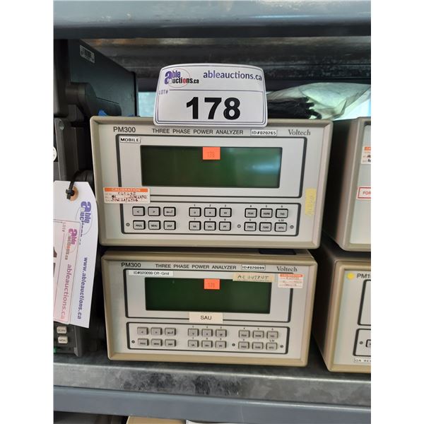 2 VOLTECH PM300 THREE PHASE POWER ANALYZERS