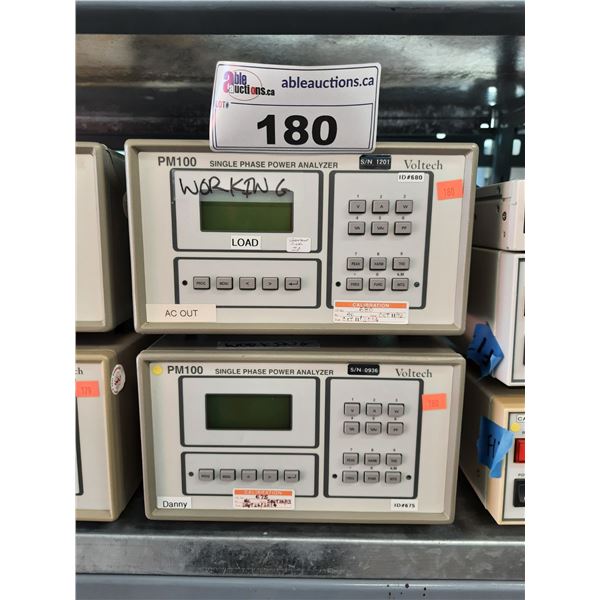 2 VOLTECH PM100 SINGLE PHASE POWER ANALYZERS