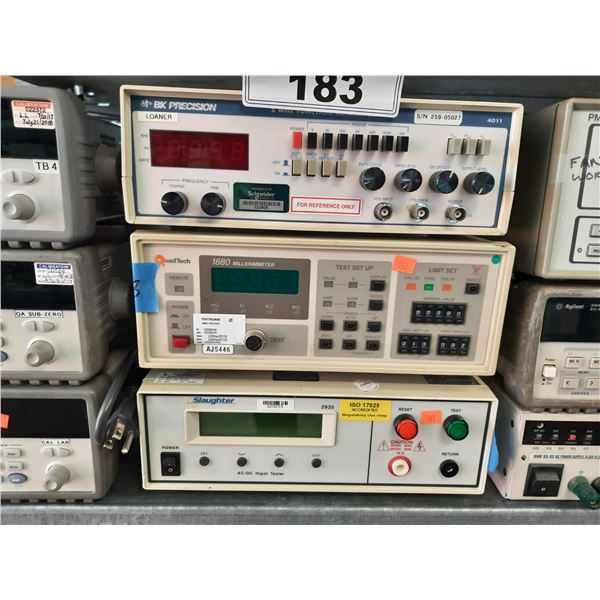 QUADTECH GENRAD 1880 MILLIOHMMETER, BK PRECISION 4011 5 MHZ FUNCTION GENERATOR AND