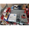 Image 3 : SHELF OF ASSORTED PARTS, HARDWARE, SWITCHES, CALIBRATION TOOL, AND CONVERTER