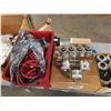 Image 2 : LOT OF ASSORTED CAPACITORS, AND RED BIN OF ASSORTED POWER CABLES AND OTHER CABLES