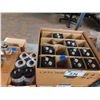 Image 3 : LOT OF ASSORTED CAPACITORS, AND RED BIN OF ASSORTED POWER CABLES AND OTHER CABLES