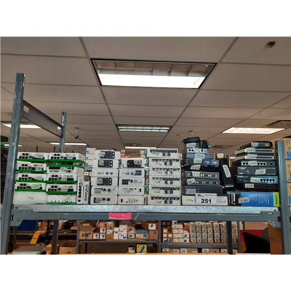 SHELF OF ASSORTED ELECTRICAL COMPONENTS