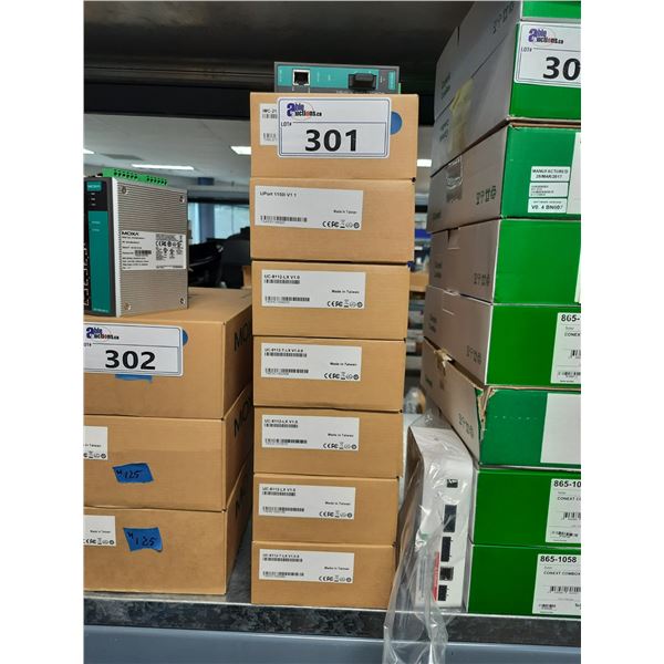 13 BOXES OF ASSORTED MOXA UC-8112-T-LX V1.0.0 / UC-8112-LX V1.0 COMPONENTS