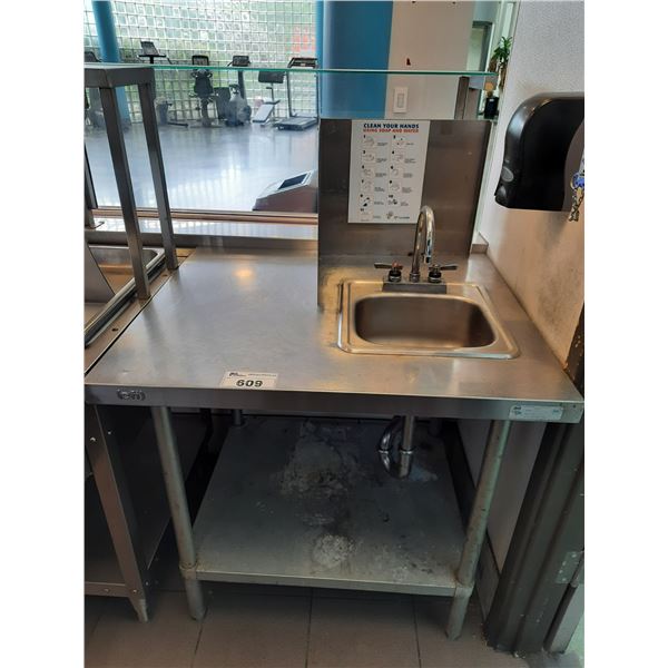STAINLESS STEEL 36"W X 30"D X 35"H PREP TABLE/SINK