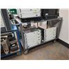 Image 1 : GREY METAL MOBILE 2 TIER PRODUCT CART