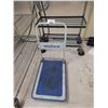 Image 1 : BLACK 4 TIER MOBILE PLASTIC UTILITY CART AND BLUE PLATFORM LIGHT DUTY HAND TROLLEY TRUCK CART