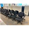 Image 2 : 14 ASSORTED BLACK FABRIC MOBILE ADJUSTABLE OFFICE CHAIRS