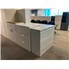 Image 1 : 3 ASSORTED METAL 3 DRAWER LATERAL FILING CABINETS AND 1 METAL 2 DOOR 3 TIER STORAGE CABINET