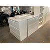 Image 2 : 3 ASSORTED METAL 3 DRAWER LATERAL FILING CABINETS AND 1 METAL 2 DOOR 3 TIER STORAGE CABINET