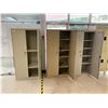 Image 2 : 3 ASSORTED METAL TWO DOOR STORAGE CABINETS, 3 SMALL METALS TWO DOOR STORAGE CABINETS,