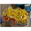 Image 2 : BLUE METAL 3 TIER MOBILE PRODUCT CART WITH CONTENTS, ASSORTED EXTENSION CORDS