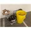 Image 1 : LOT OF ASSORTED SCRAP ELECTRICAL COMPONENTS, GARBAGE BIN DOLLY WITH TWO SPOTS FOR BINS,