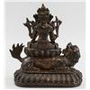 Image 3 : Chinese Copper Bronze Seated Buddha with Lion