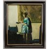 Image 2 : Polish Oil on Canvas Woman Reading Letter