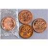 Image 1 : Lot of 4 Canada Coins 1c 1963, 1964, 1967, 1968