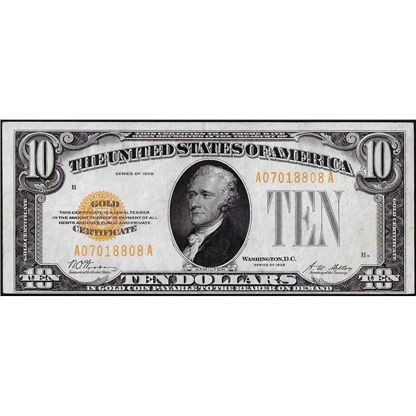 1928 $10 Gold Certificate Note