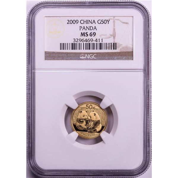 2009 China 50 Yuan 1/10oz Gold Panda Coin NGC MS69