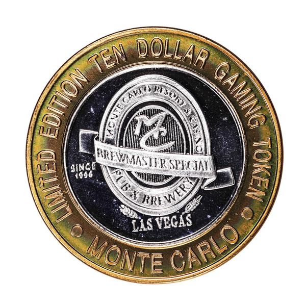 .999 Silver Monte Carlo Las Vegas, Nevada $10 Casino Limited Edition Gaming Token