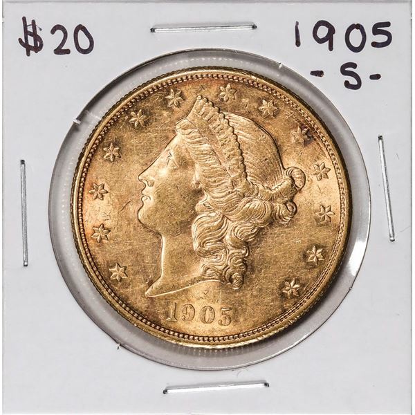 1905-S $20 Liberty Head Double Eagle Gold Coin