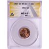 Image 1 : 1913 Lincoln Wheat Cent Coin ANACS MS63 RB
