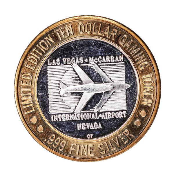 .999 Silver McCarran International Airport $10 Casino Limited Edition Gaming Token