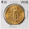Image 1 : 1908 No Motto $20 St. Gaudens Double Eagle Gold Coin