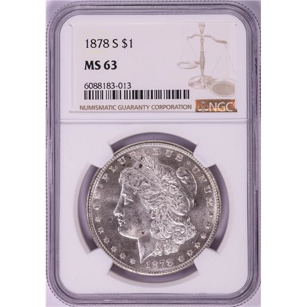 1878-S $1 Morgan Silver Dollar Coin NGC MS63