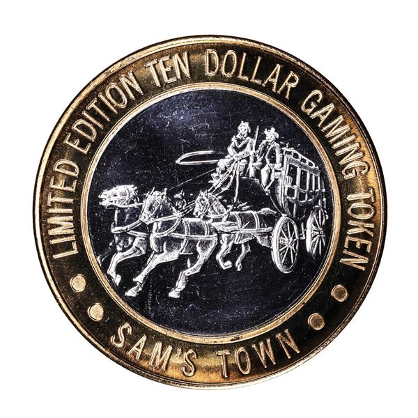 .999 Silver Sam's Town Las Vegas Nevada $10 Casino Limited Edition Gaming Token