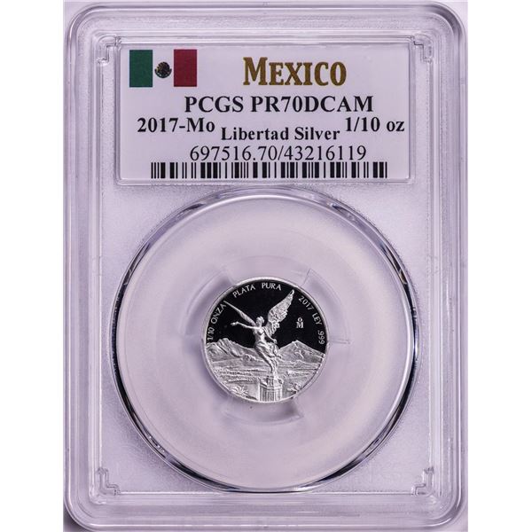 2017-Mo Mexico Proof 1/10 oz Silver Libertad Coin PCGS PR70DCAM