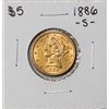Image 1 : 1886-S $5 Liberty Head Half Eagle Gold Coin