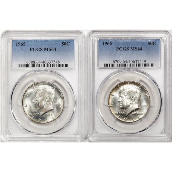 Lot of 1965-1966 Kennedy Half Dollar Coins PCGS MS64