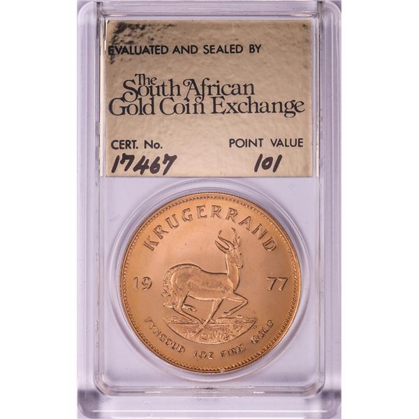 1977 Proof South Africa 1oz Krugerrand Gold Coin w/COA