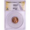 Image 1 : 1909-S Lincoln Wheat Cent Coin ANACS MS63 Red